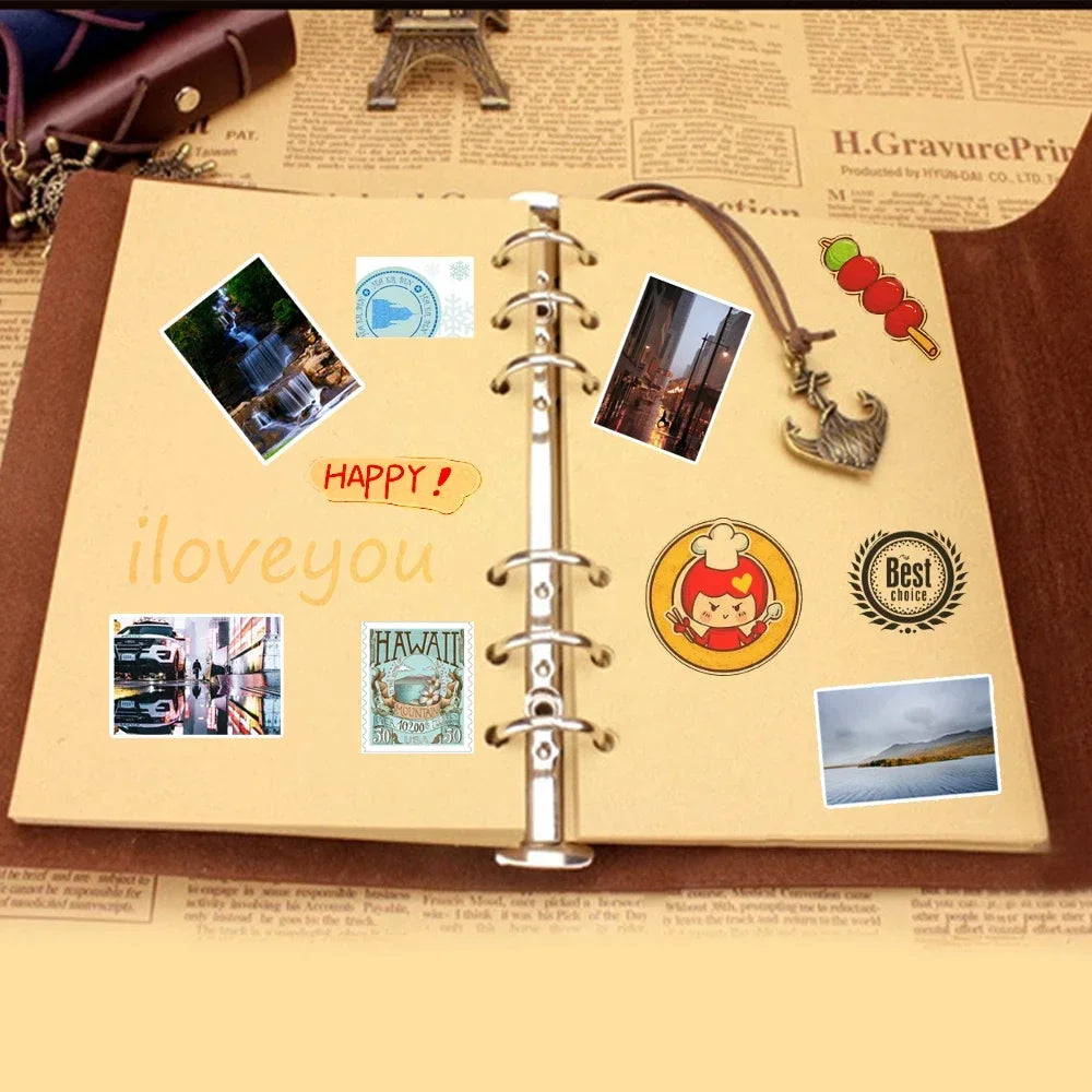 Retro Notebooks & Journals Agenda  Binder Sketch Book Leather Soft Cover 14x10cm Replaceable Kraft Paper Inner Korean Stationery