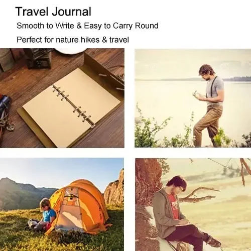 Retro Notebooks & Journals Agenda  Binder Sketch Book Leather Soft Cover 14x10cm Replaceable Kraft Paper Inner Korean Stationery