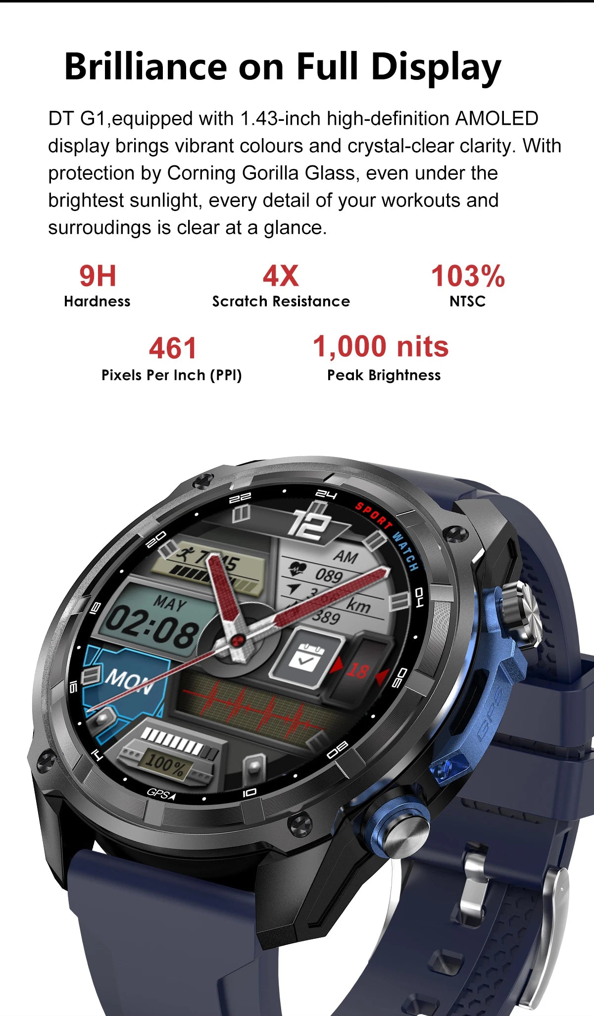 VWAR Tactical Smart Watch Built-in GPS Offline Map 4GB Memory 3 ATM IP69K Swimming Waterproof Men Militray Smartwatch 2025 NEW